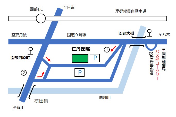 仁丹医院　アクセスマップ